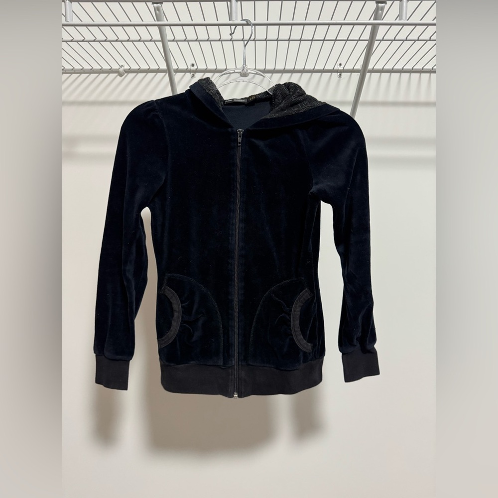 Women’s Black Velvet Hoodie Size S/P